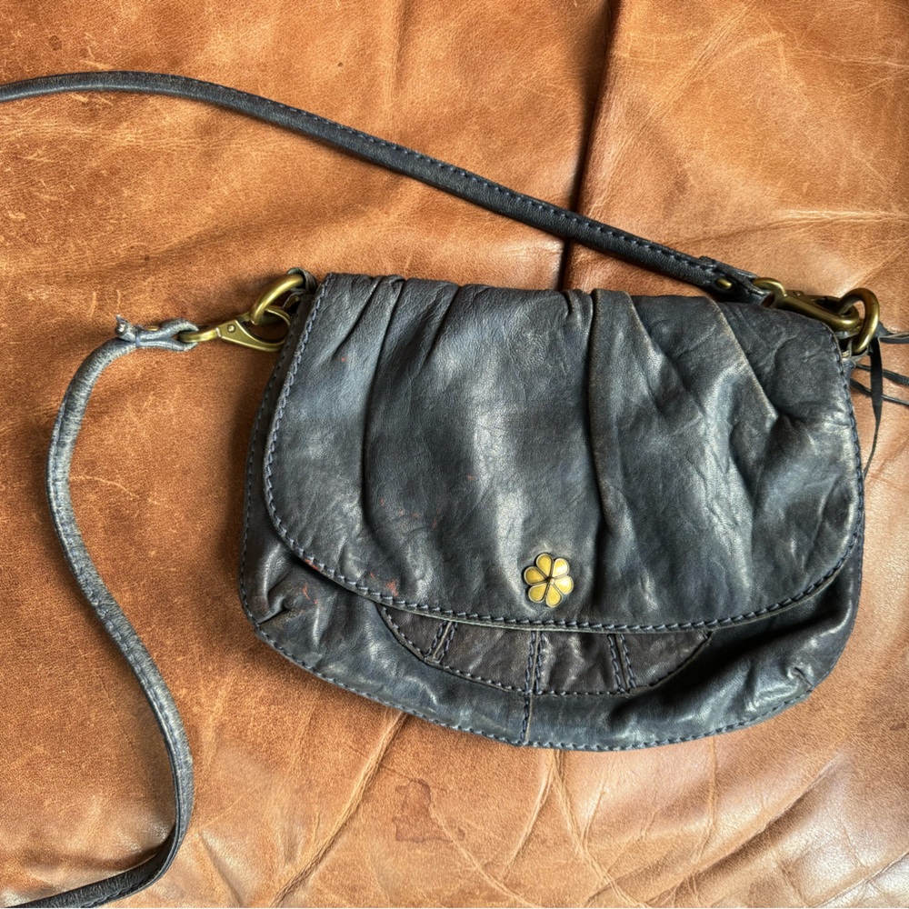 Fossil Crossbody bag in Navy genuine leather